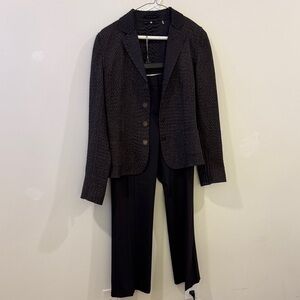 Elie Tahari Brown Textured Blazer and Pants